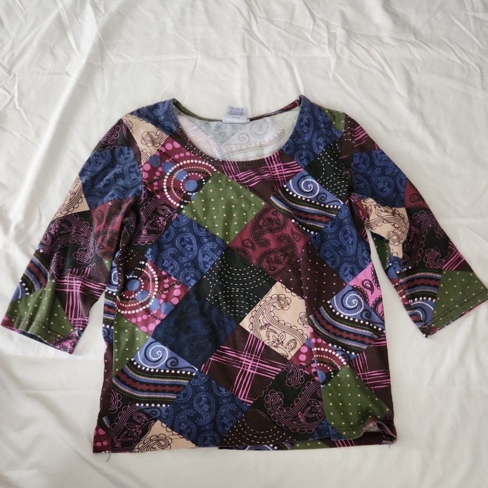 Blair Women's size large purple design top #LL1
